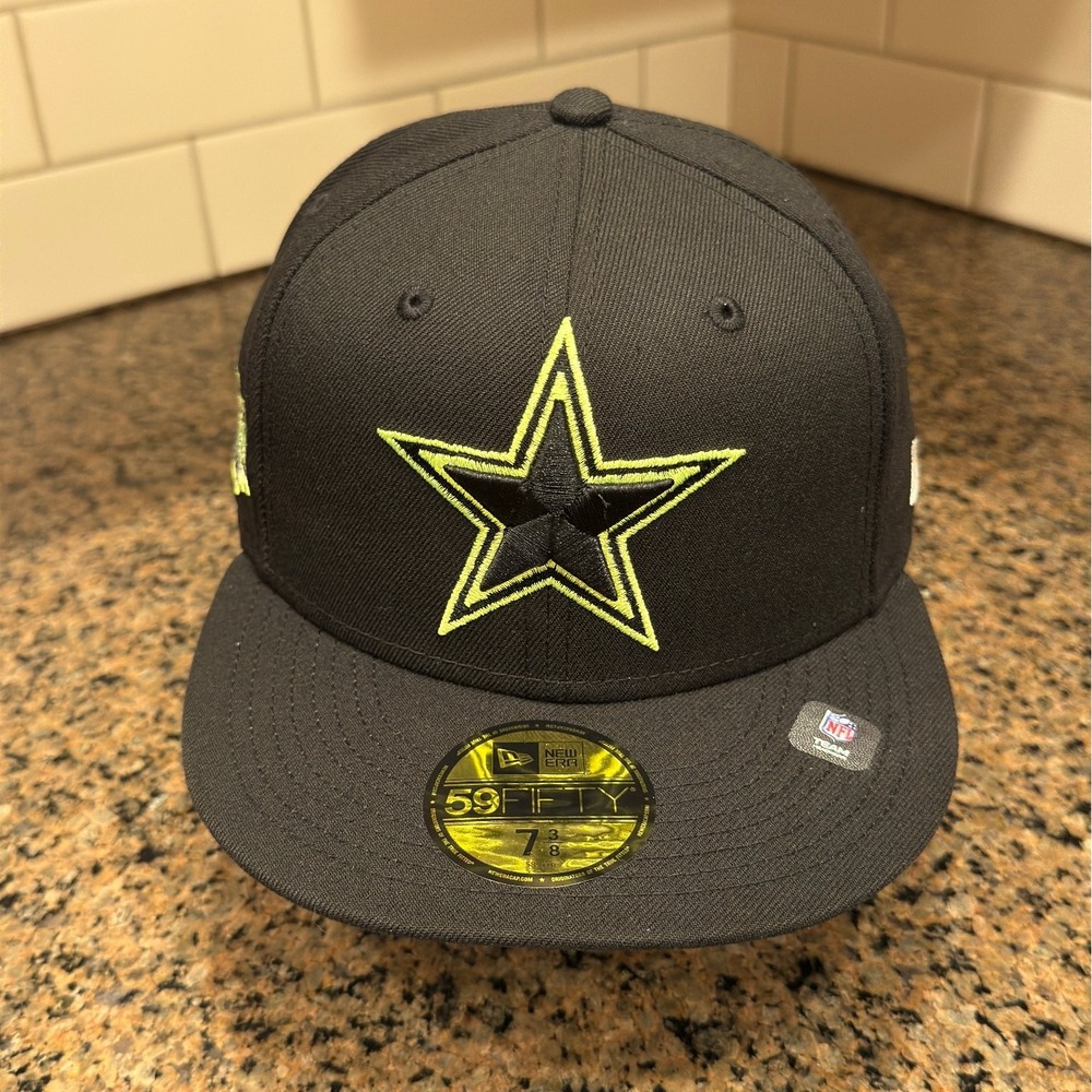 Dallas Cowboys New Era 59FIFTY Hat 7 3/8 Black Neon Yellow Super Bowl XXX